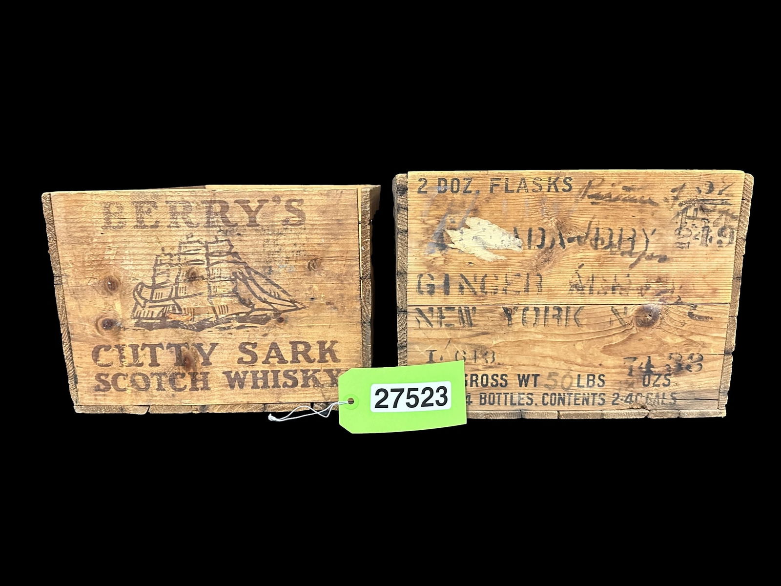 Johnnie Walker black label Scotch Whisky Berry Bros Rudd Cutty Sark wooden crate box (1 of 2)
