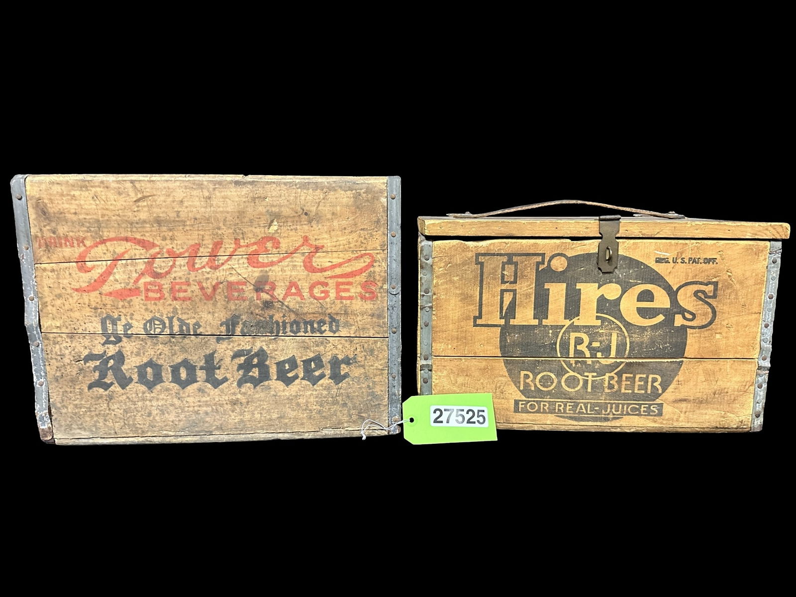 Tower Beverage Olde Fashioned Root Beer crate Hires RJ Root Box w/latching top (1 of 3)