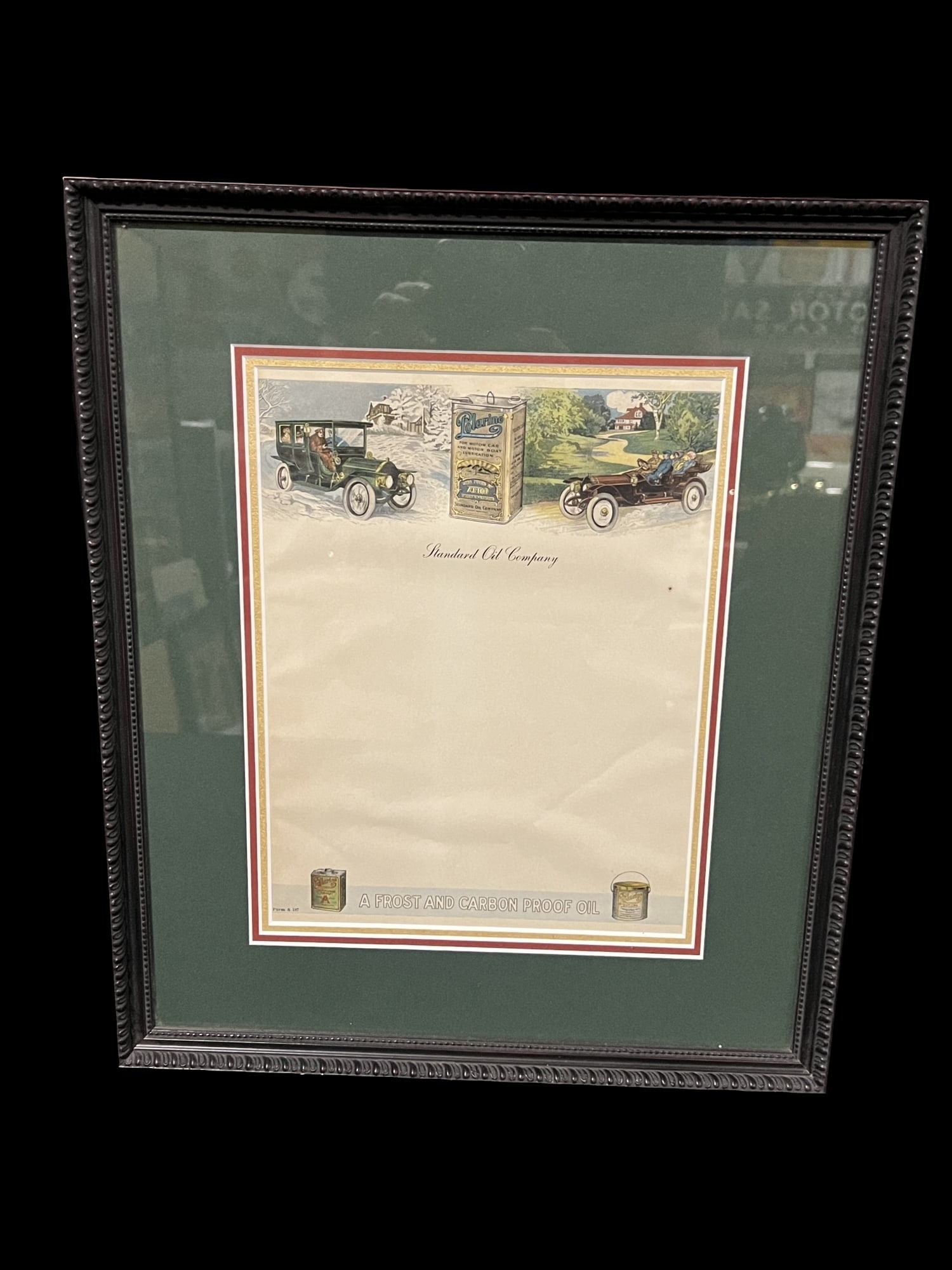 Polarine standard oil company framed paper display sign (1 of 4)