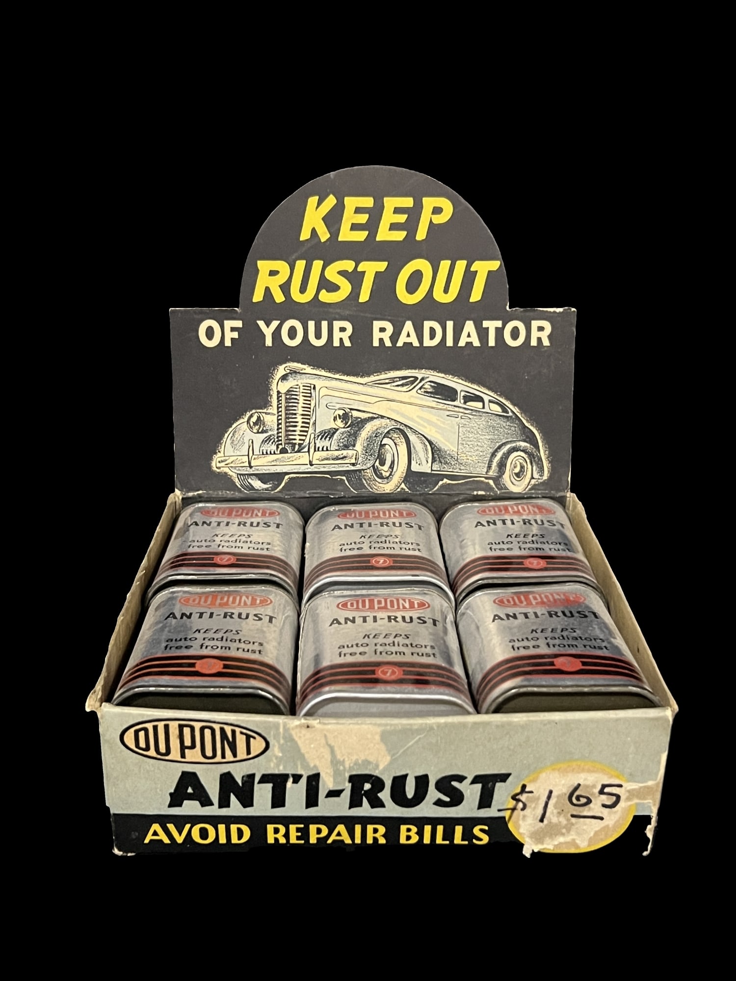 Dupont Anti-Rust cardboard display with 12 filled cans of Anti Rust (1 of 3)