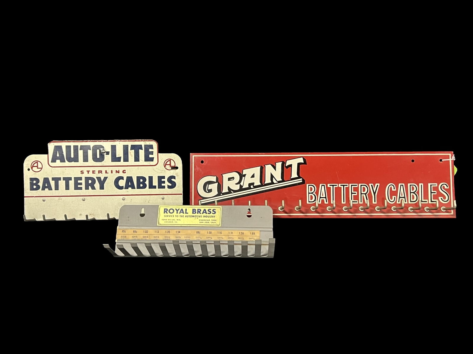 Grant Battery Cables rack sign Auto light Battery cables Royal Brass hanger sign (1 of 4)