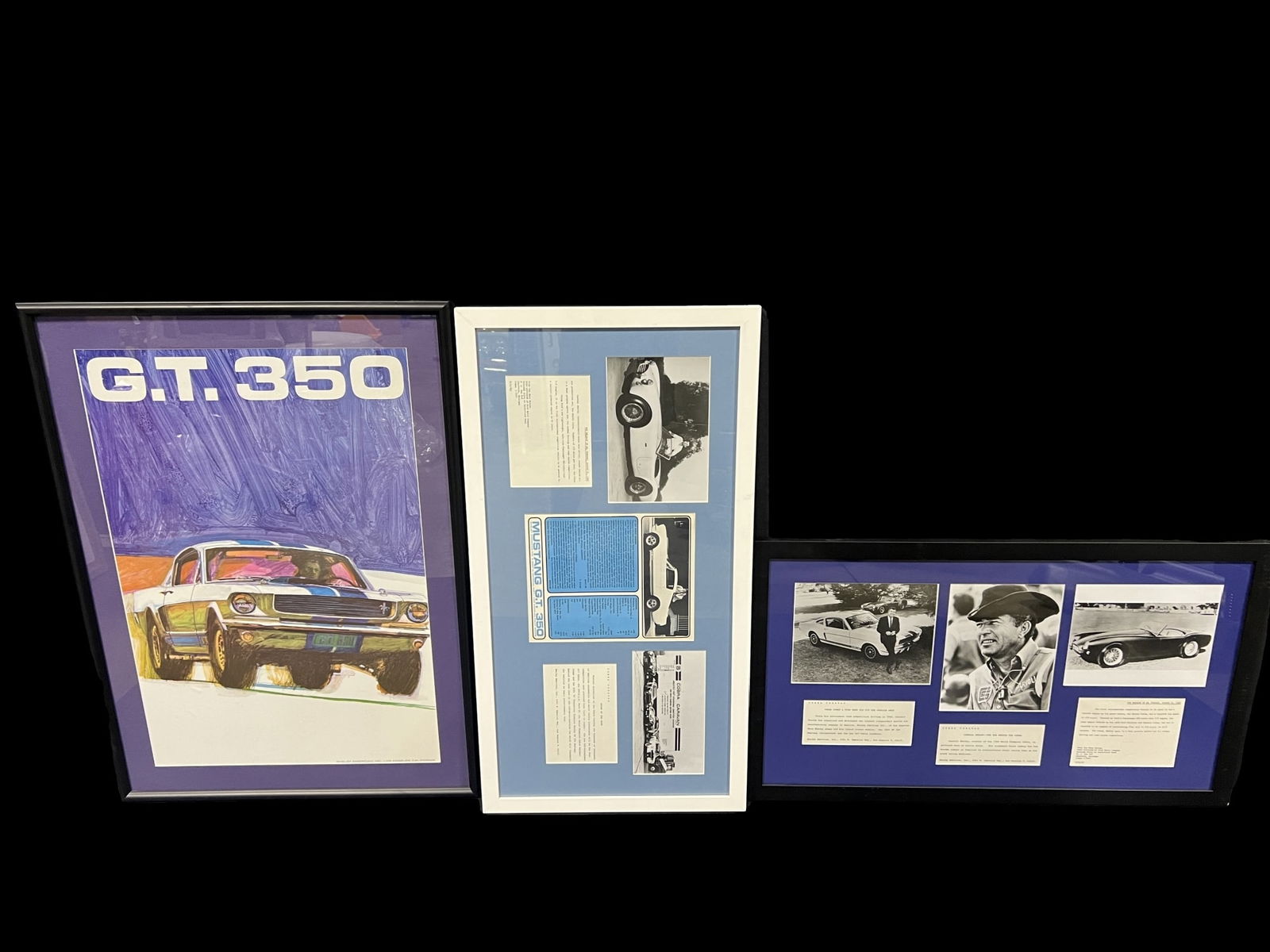 Ford GT350 Carrol Shelby framed poster advertising. (1 of 4)