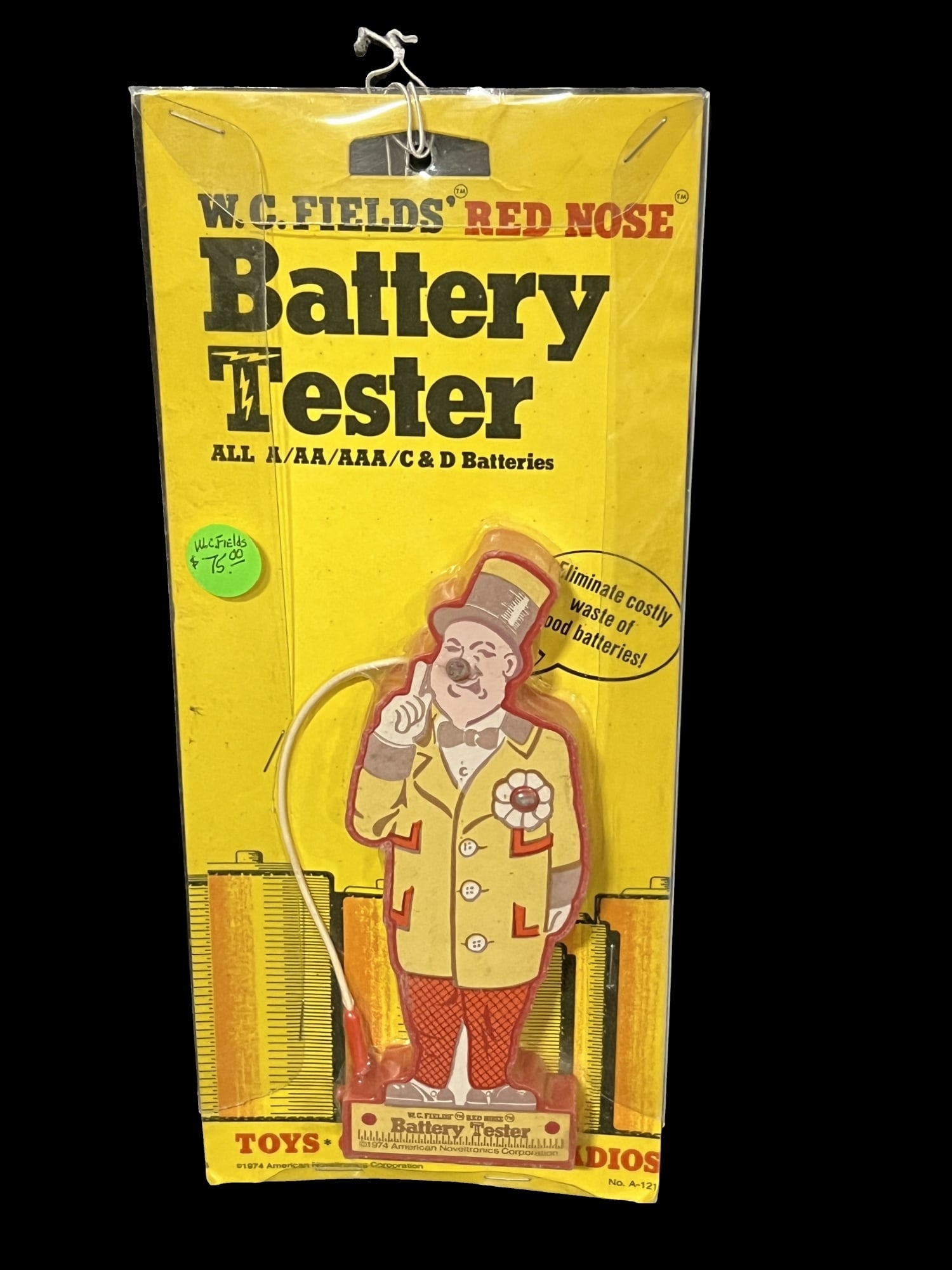 WC Fields Red Nose Battery Tester NIB (1 of 1)