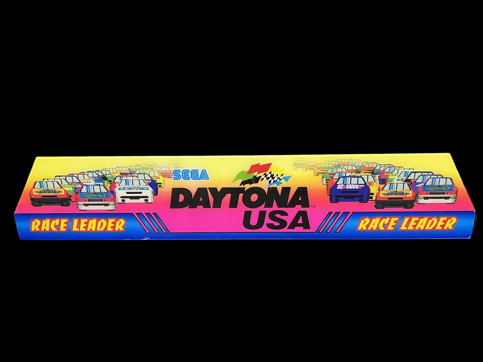 Sega Daytona USA race clear video game topper: Believed to be a topper for a Sega Daytona USA video game. PLEASE NOTE, THERE IS ONLY ONE WAY TO PAY FOR ONLINE ITEMS IN THIS AUCTION WHICH IS THROUGH LIVE AUCTIONEERS. THIS IS THE MOST SECURE METHOD 