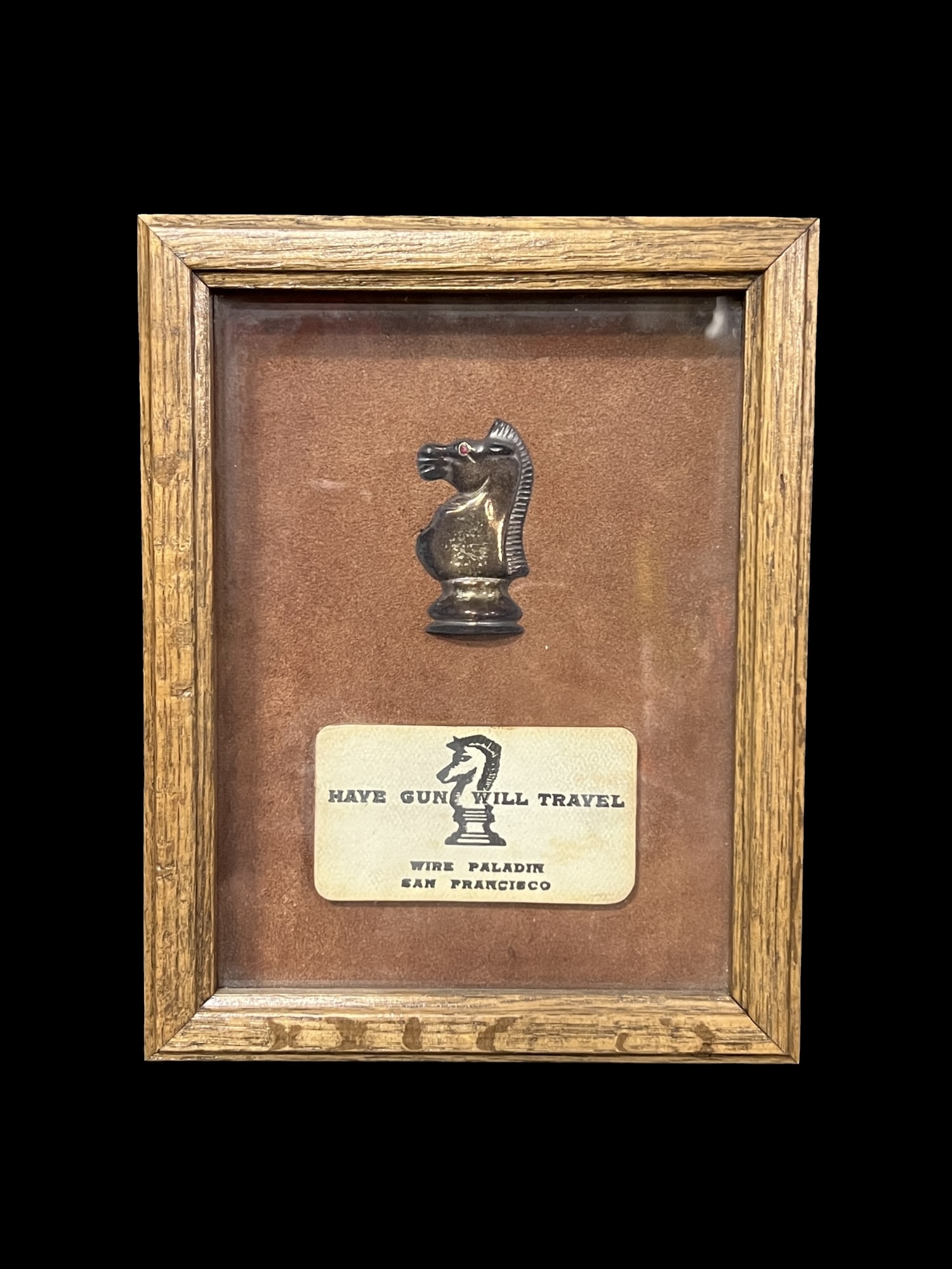 Have gun will travel wire paladin San Francisco framed shadow box: Displays nicely. PLEASE NOTE, THERE IS ONLY ONE WAY TO PAY FOR ONLINE ITEMS IN THIS AUCTION WHICH IS THROUGH LIVE AUCTIONEERS. THIS IS THE MOST SECURE METHOD OF PAYMENT. MAKE SURE YOUR LIVE AUCTIONEER