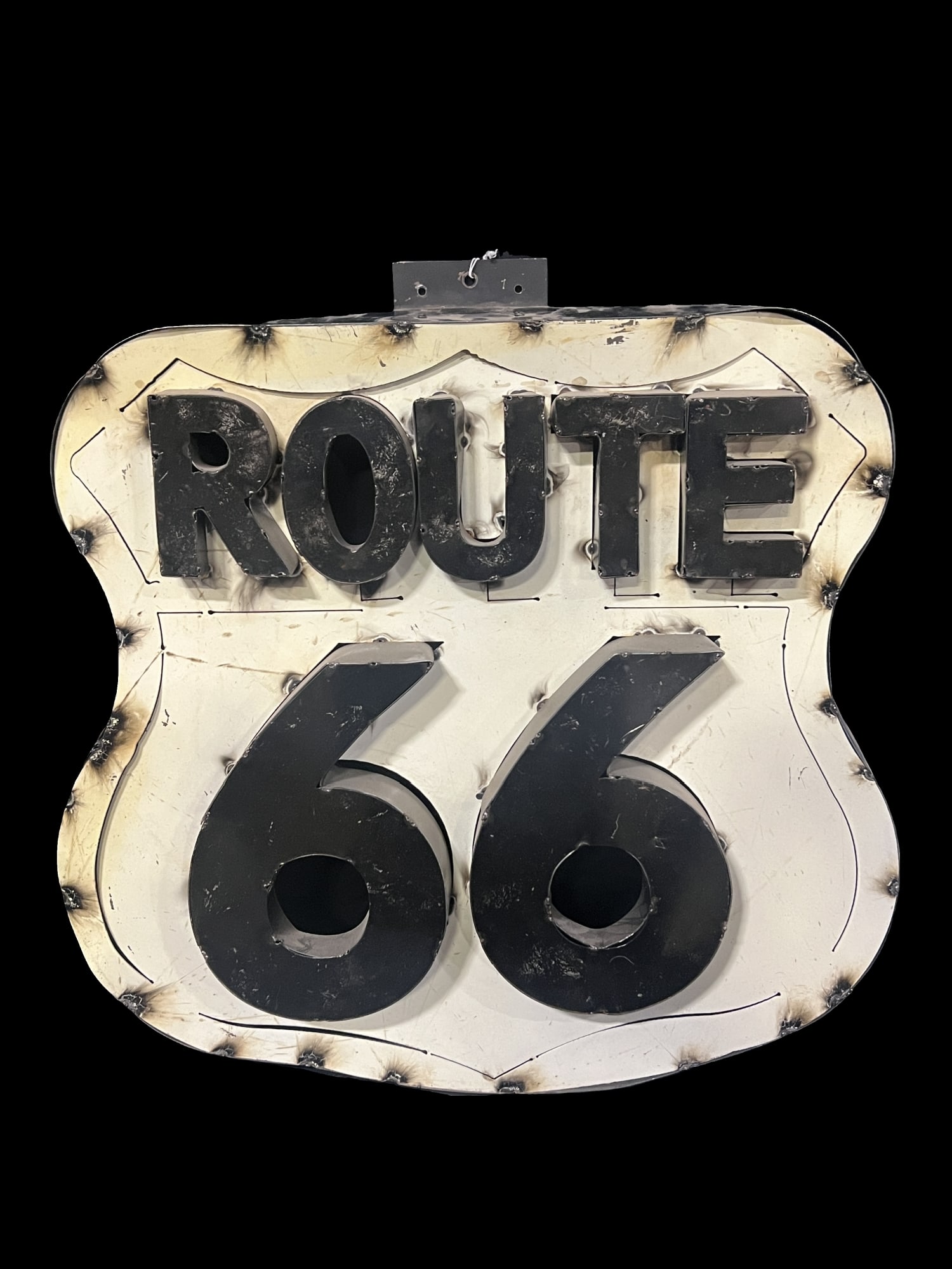 Custom made metal route 66 sign (1 of 2)