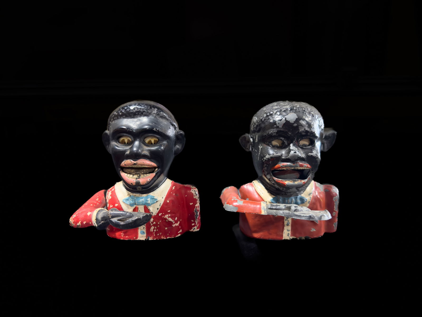 2 Jolly man black Americana mechanical coin bank (1 of 3)