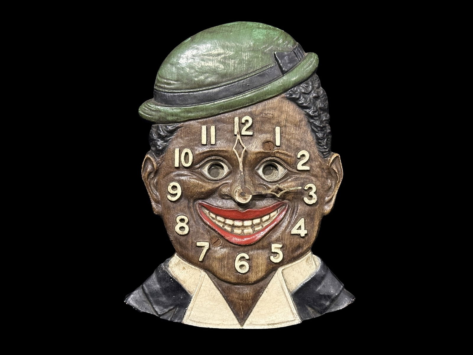 Black americana Dixie boy pendulette clock by Lux clock (1 of 2)