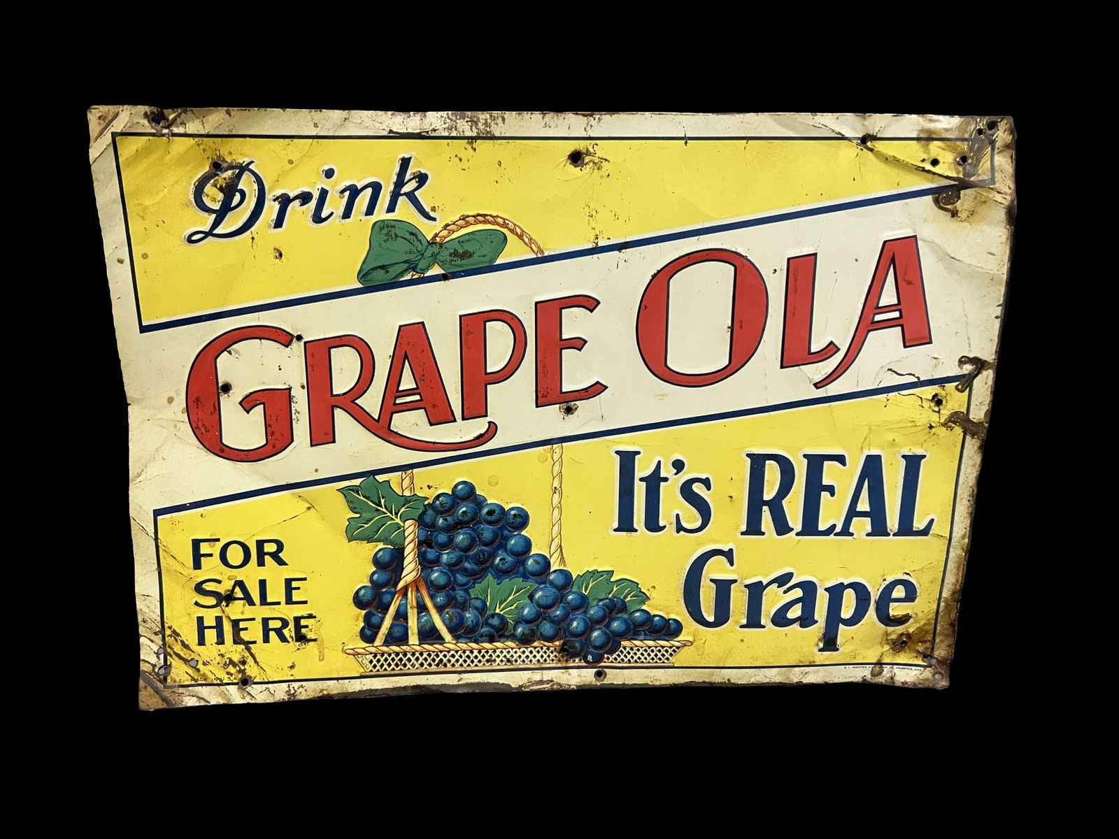 Drink Grapeola tin metal sign (1 of 1)