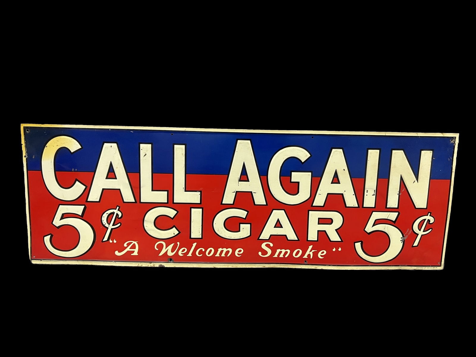 Call Again 5c cigar tobacco tin metal sign (1 of 1)