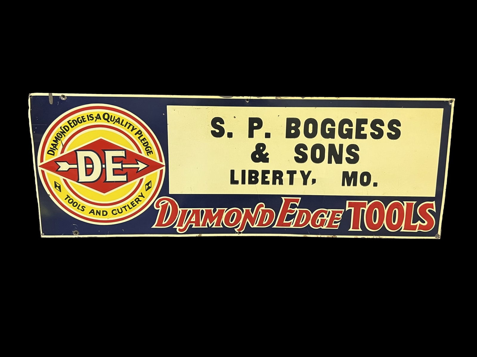 Diamond Edge Tools and Cutlery tin metal sign (1 of 1)