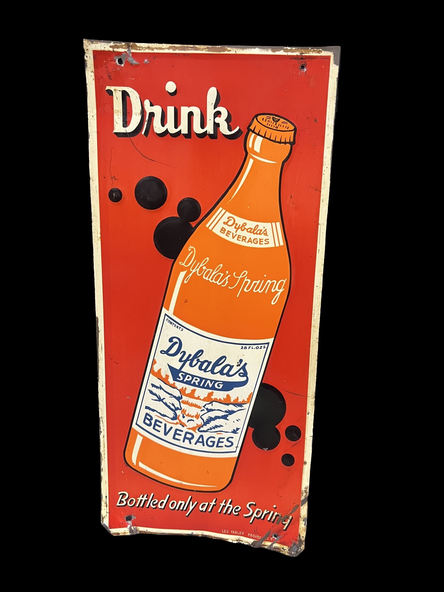 Dybalas Spring beverages tin metal soda sign (1 of 1)