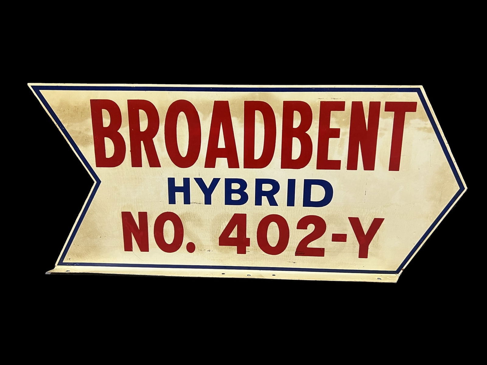 DST Broadbent Hybrid No 402-Y tin metal topper sign (1 of 2)
