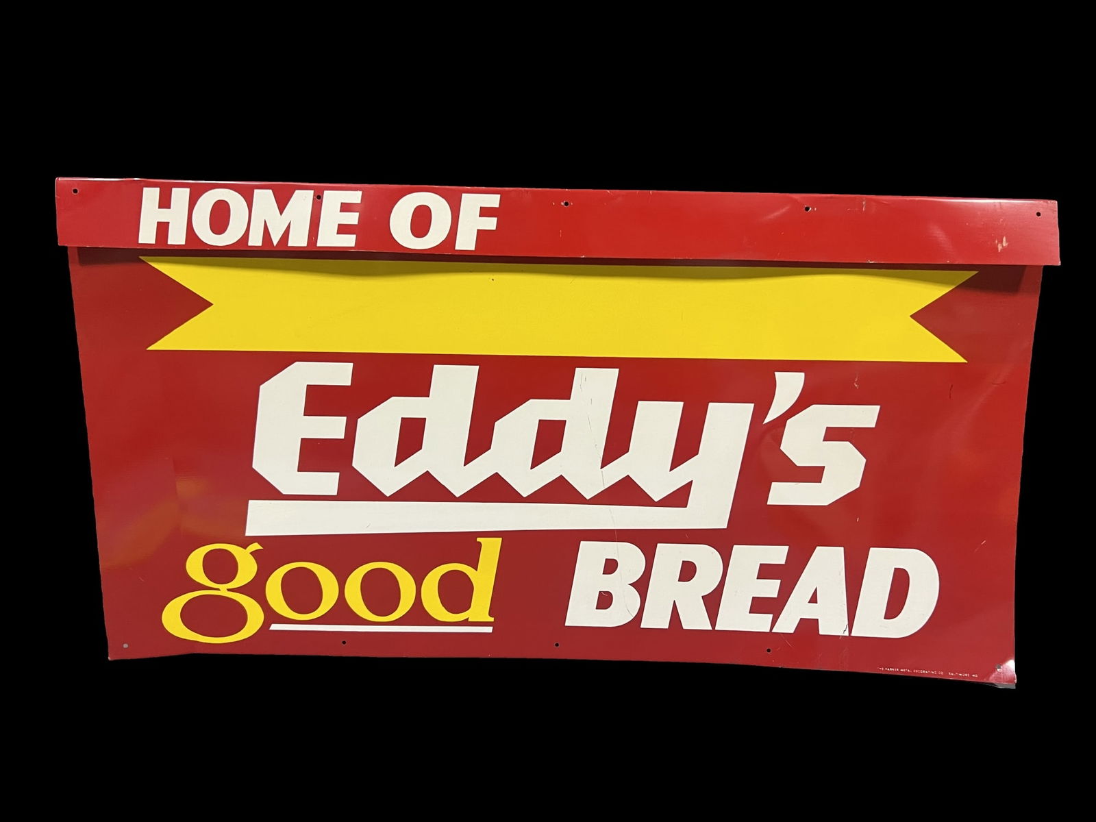 Eddy's good bread tin metal hanger sign (1 of 2)