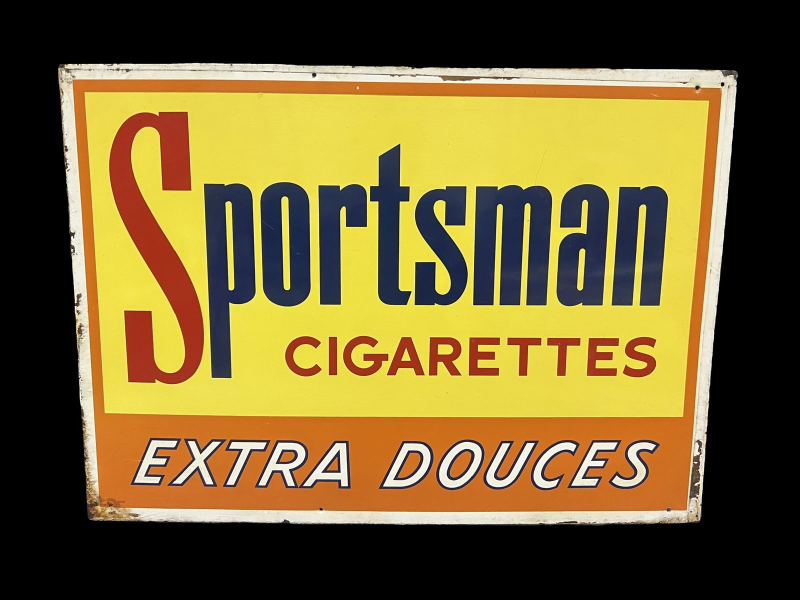 Sportsman Cigarettes tobacco extra douches tin metal sign (1 of 1)