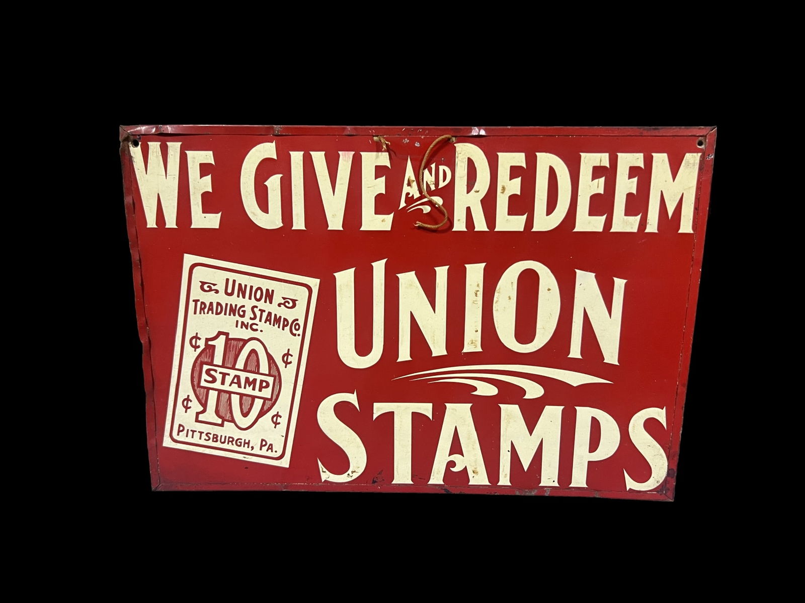 DST Union stamps tin metal sign (1 of 2)