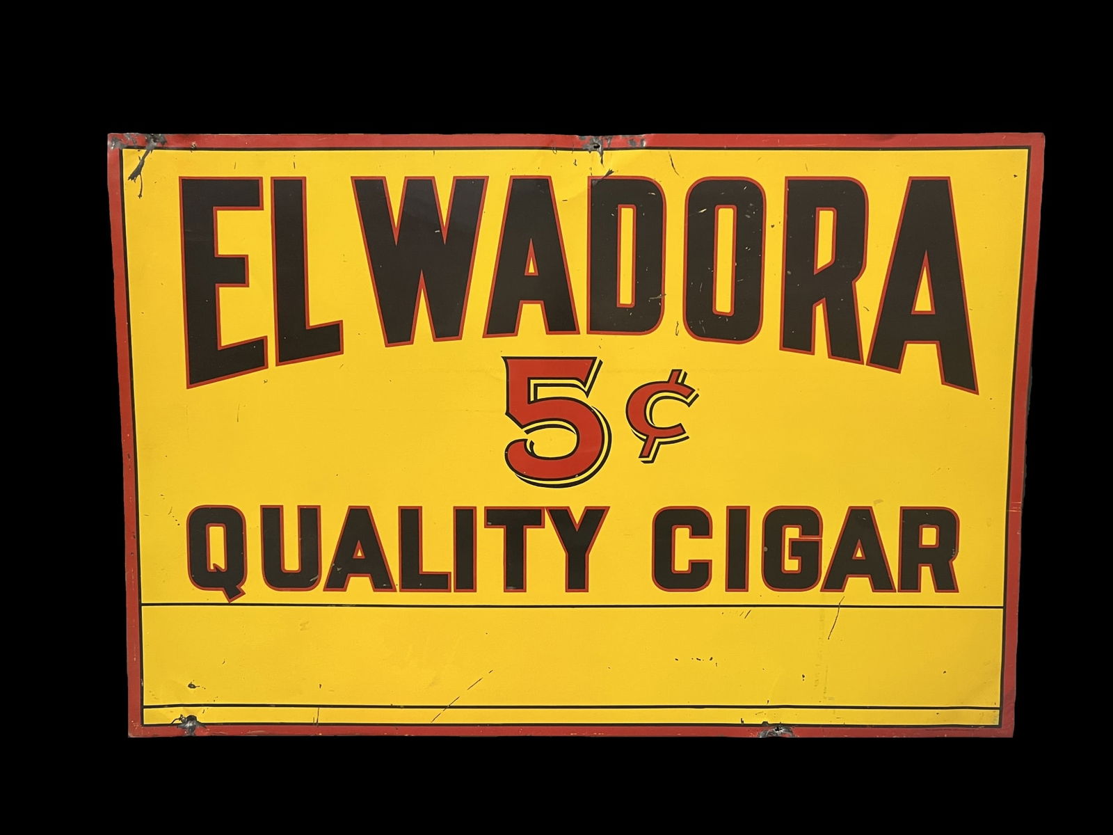Big El Wadora 5c quality cigar tobacco tin metal sign (1 of 1)