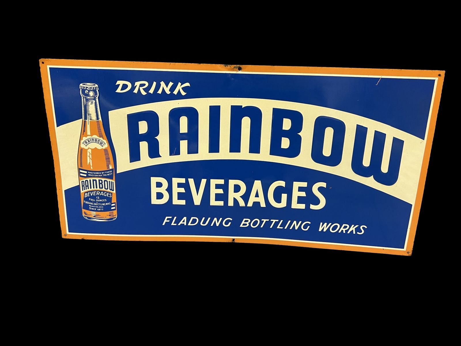 Drink rainbow beverage tin metal soda sign (1 of 1)