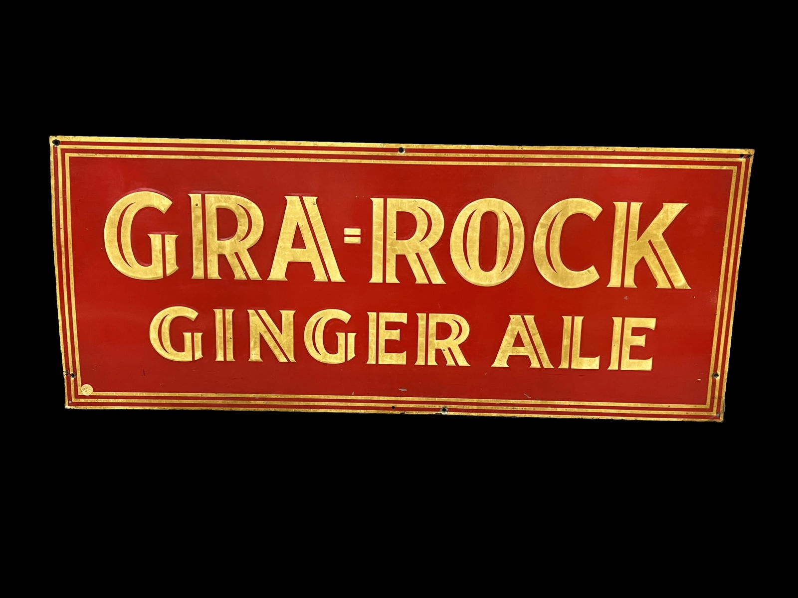 Gra-Rock ginger ale soda tin metal sign (1 of 1)