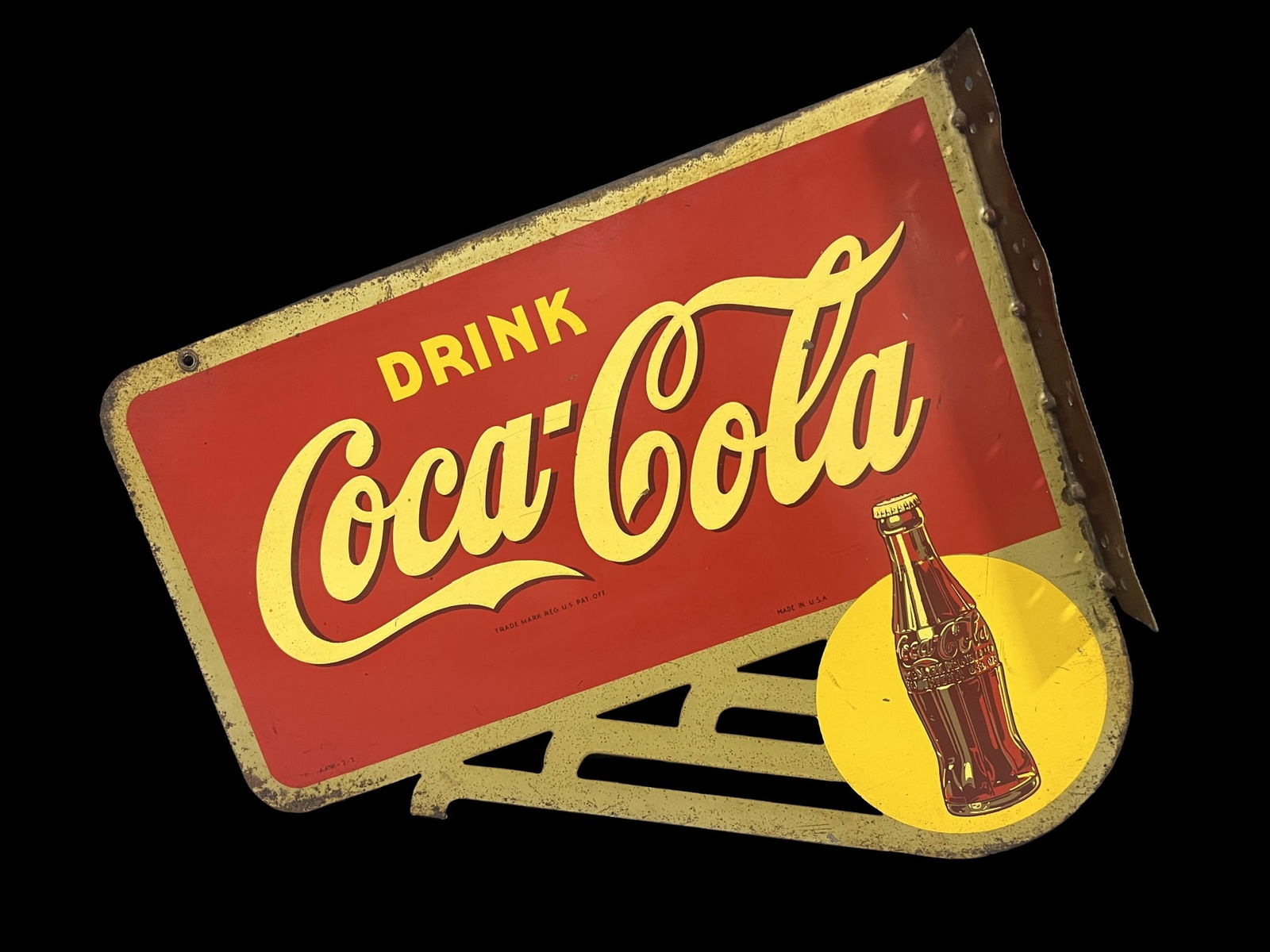 Drink Coca Cola Coke tin metal flange soda sign (1 of 2)