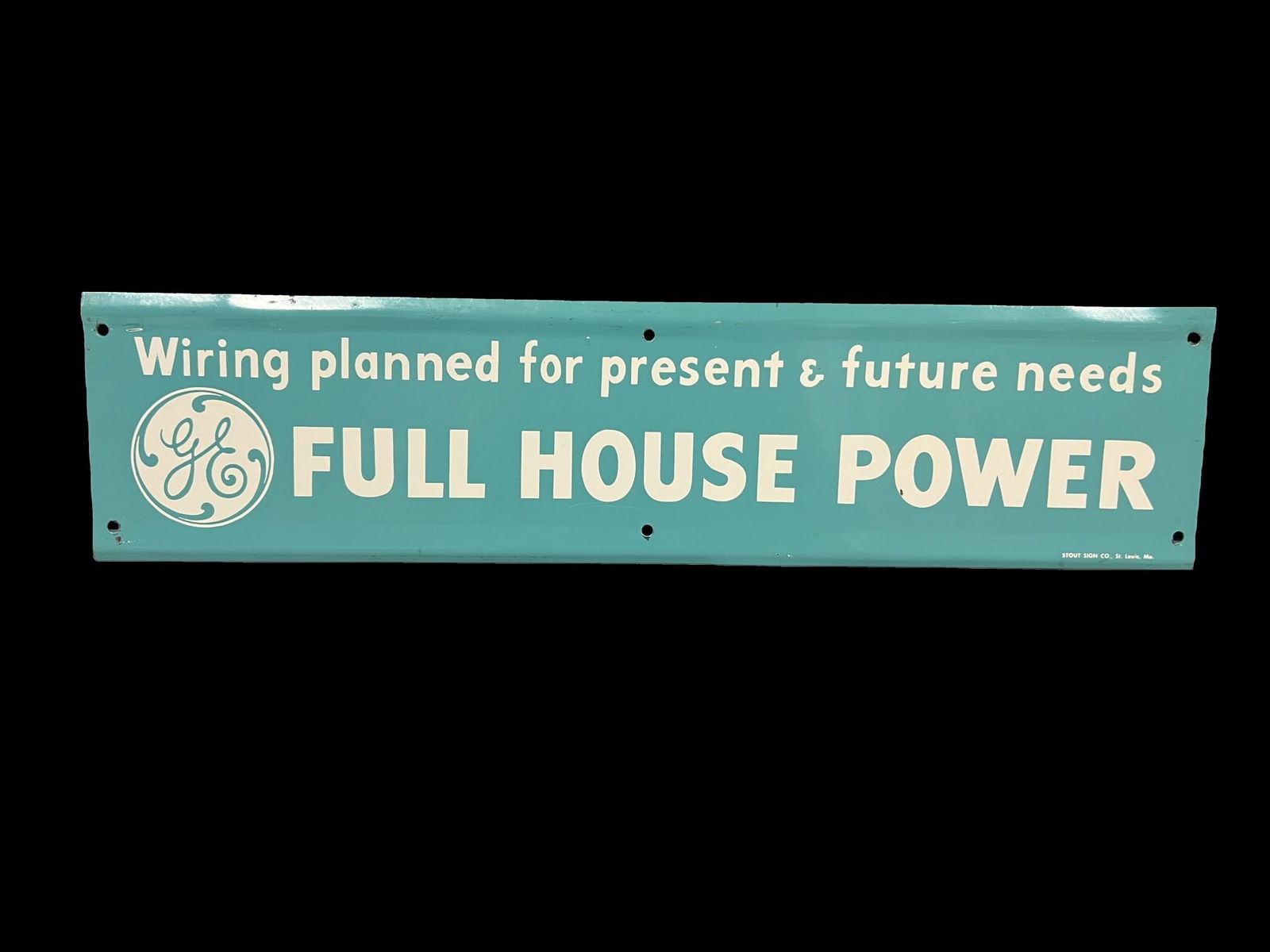 GE full house power tin metal topper sign (1 of 1)