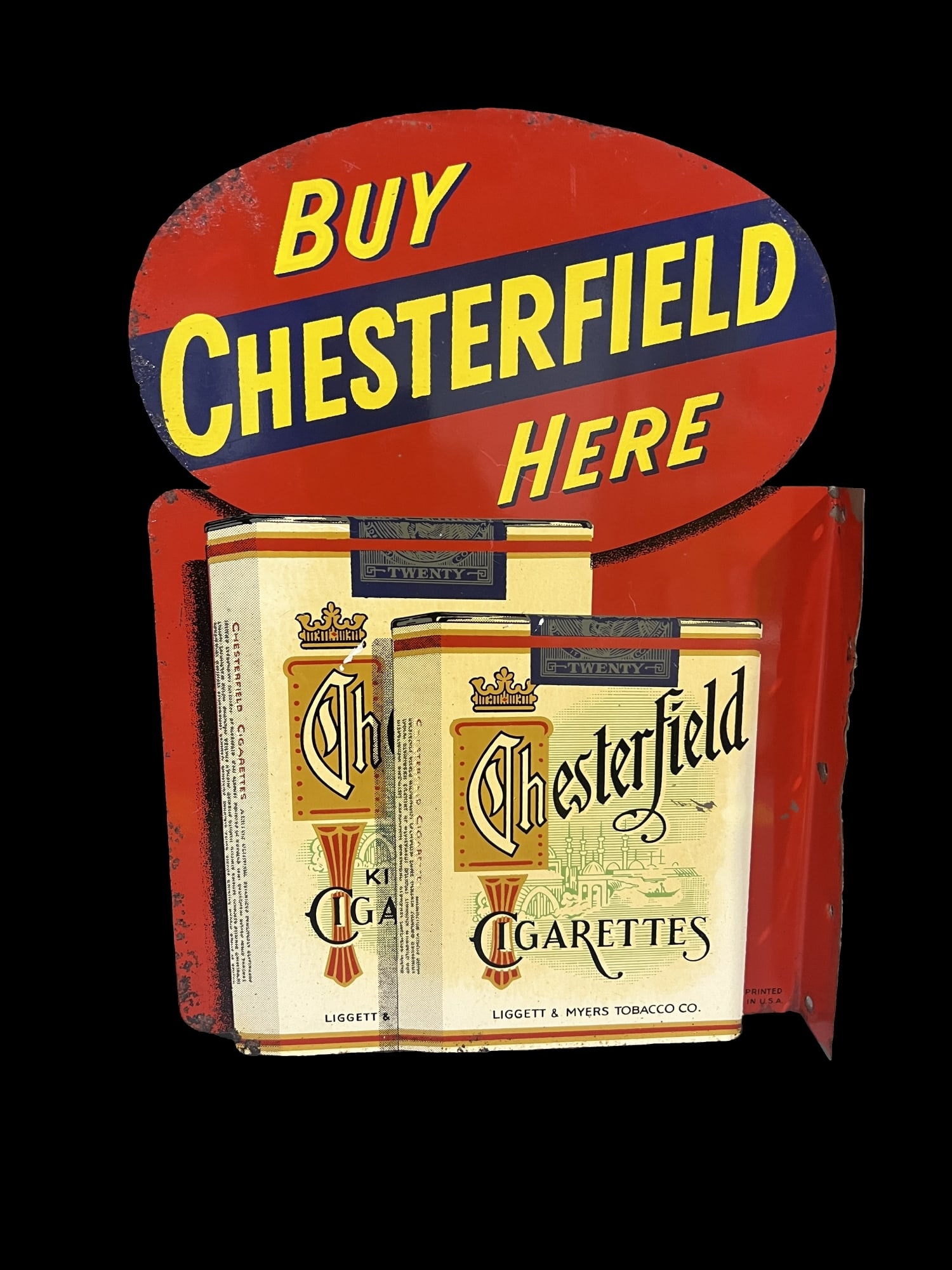 Buy Chesterfield here cigarettes tobacco flange sign (1 of 1)
