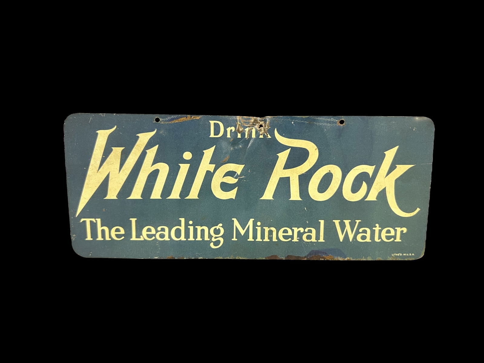 White rock leading mineral water tin metal sign (1 of 1)