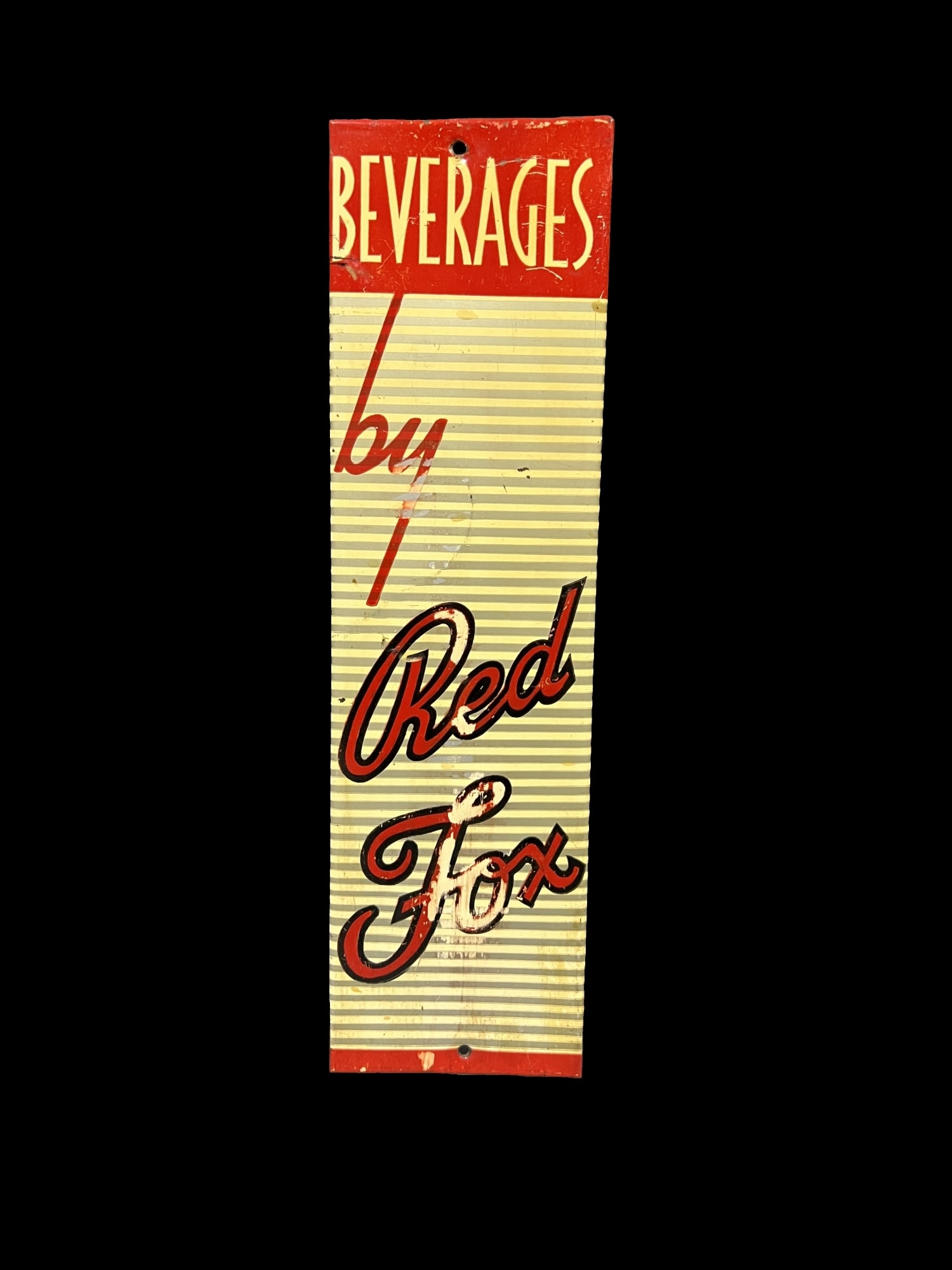 Red Fox beverages tin metal soda sign (1 of 1)