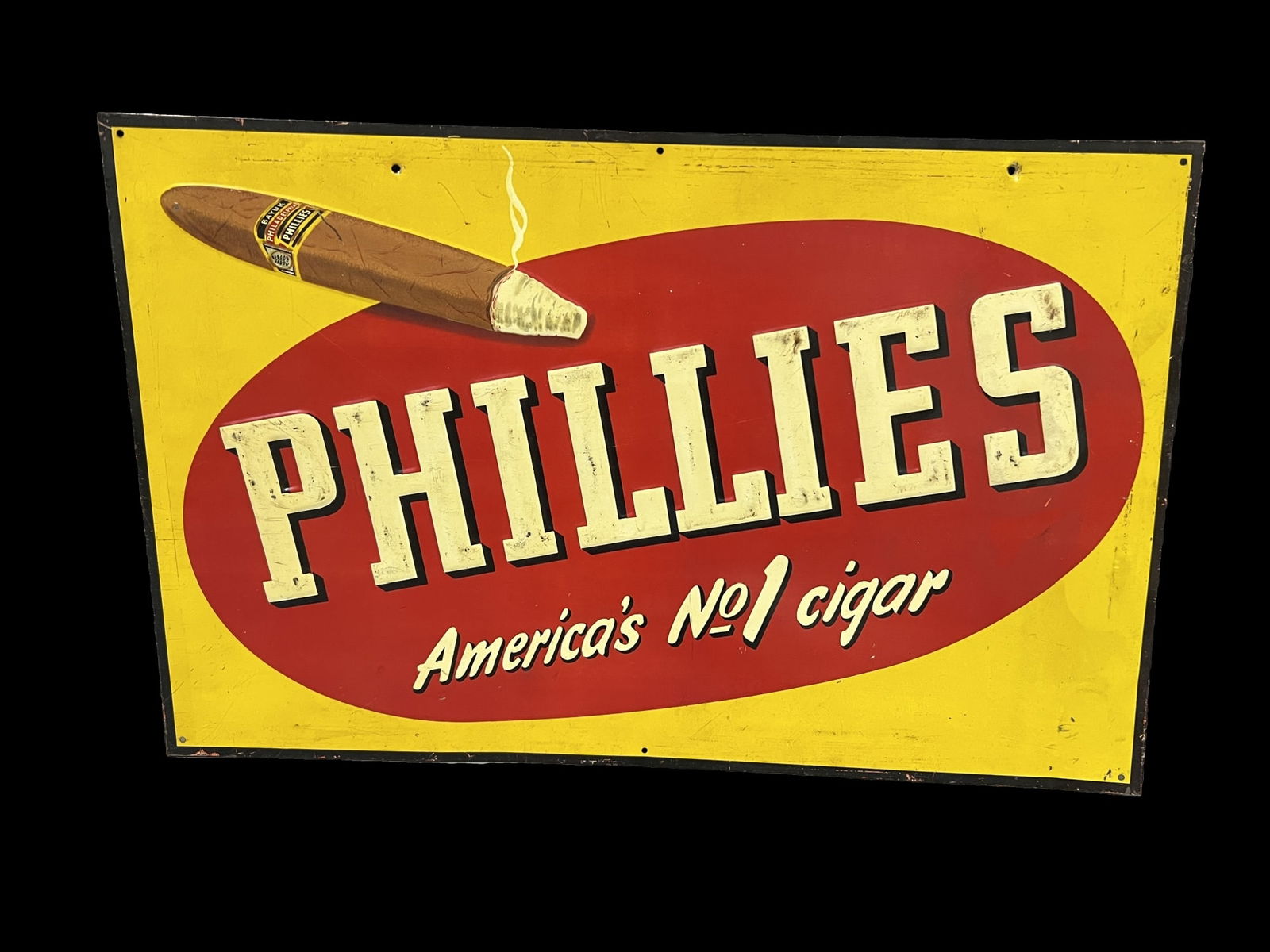 Antique Tin Phillies Cigar Store Sign