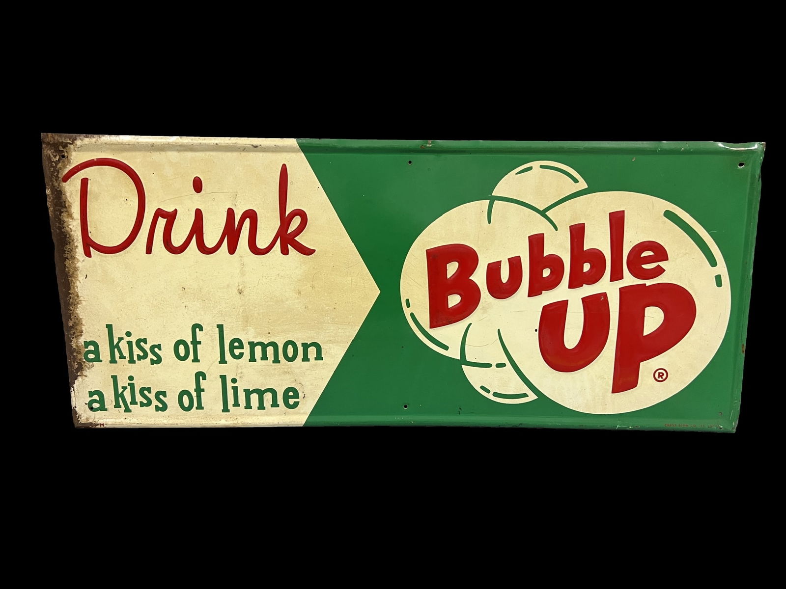 Drink bubble up tin metal soda sign (1 of 1)