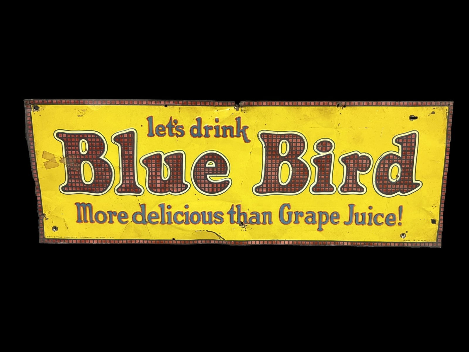Blue Bird grape juice tin metal soda sign (1 of 1)