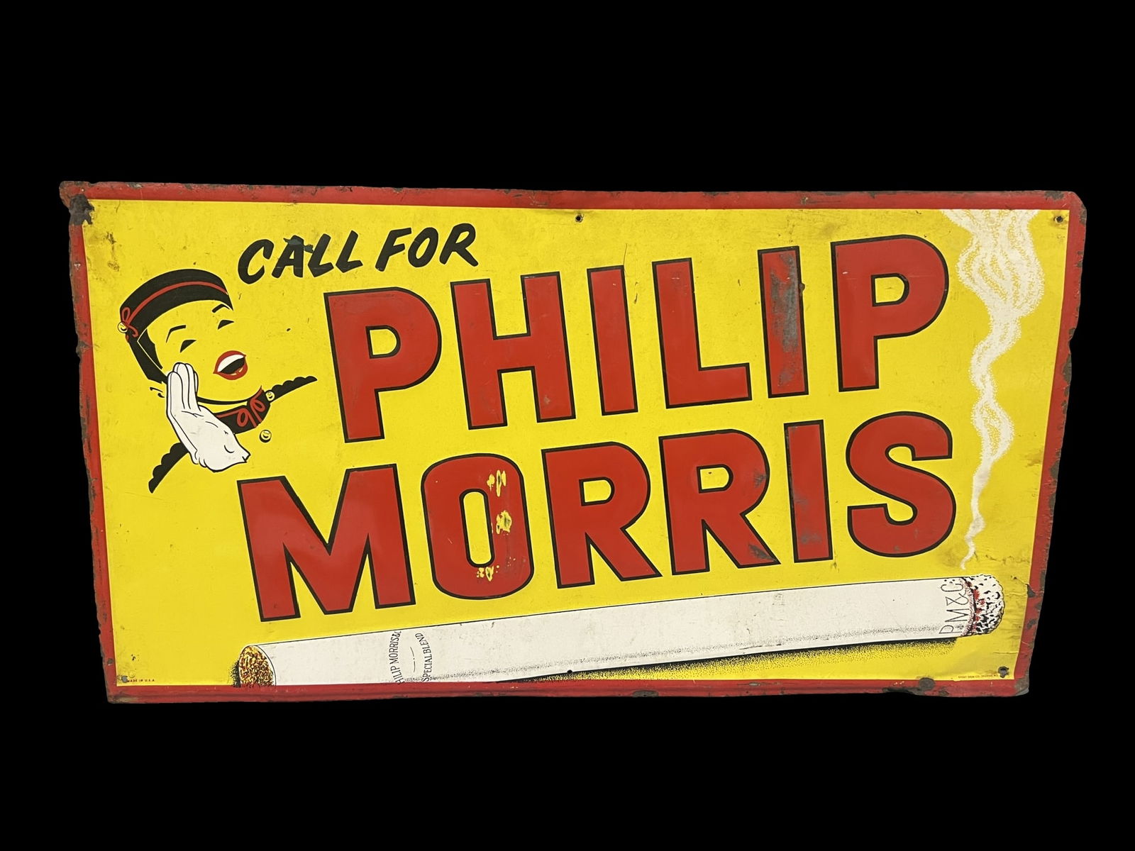 Philip Morris cigarette cigar tobacco tin metal sign (1 of 1)