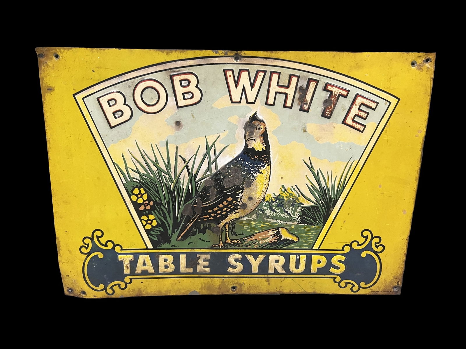 Bob white table syrup tin metal sign (1 of 1)