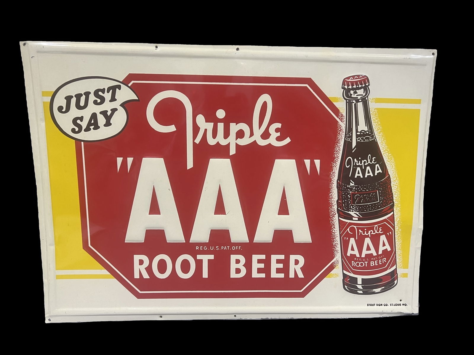 Triple AAA Root beer tin metal soda sign (1 of 1)