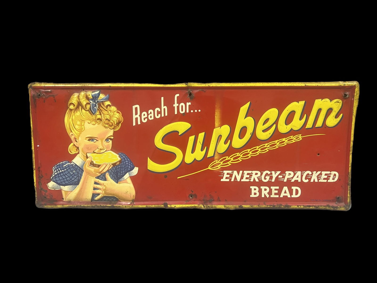 Sunbeam energy packed bread tin metal sign (1 of 1)