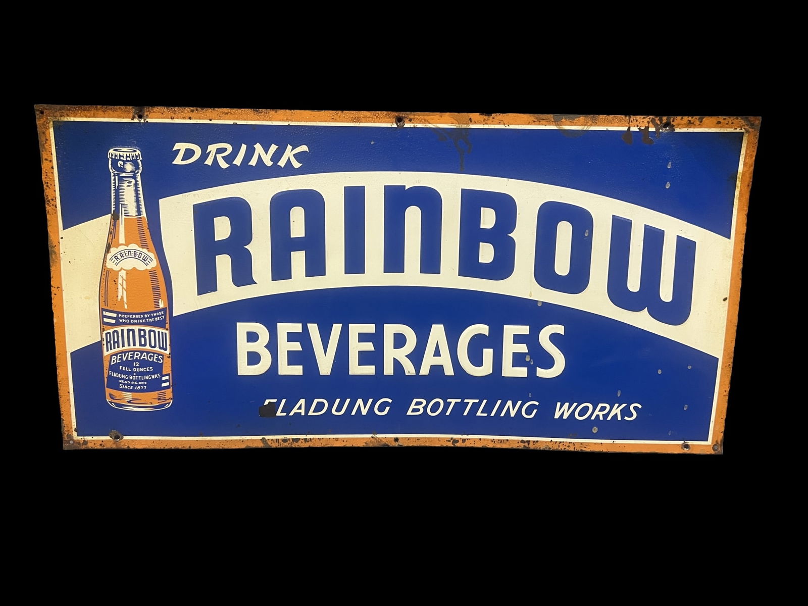 Drink rainbow beverage tin metal soda sign (1 of 1)