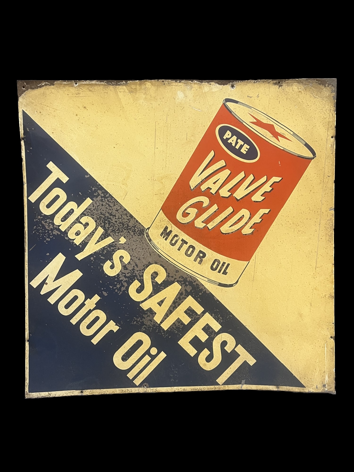 Pate Valve Glide motor oil tin metal sign (1 of 1)
