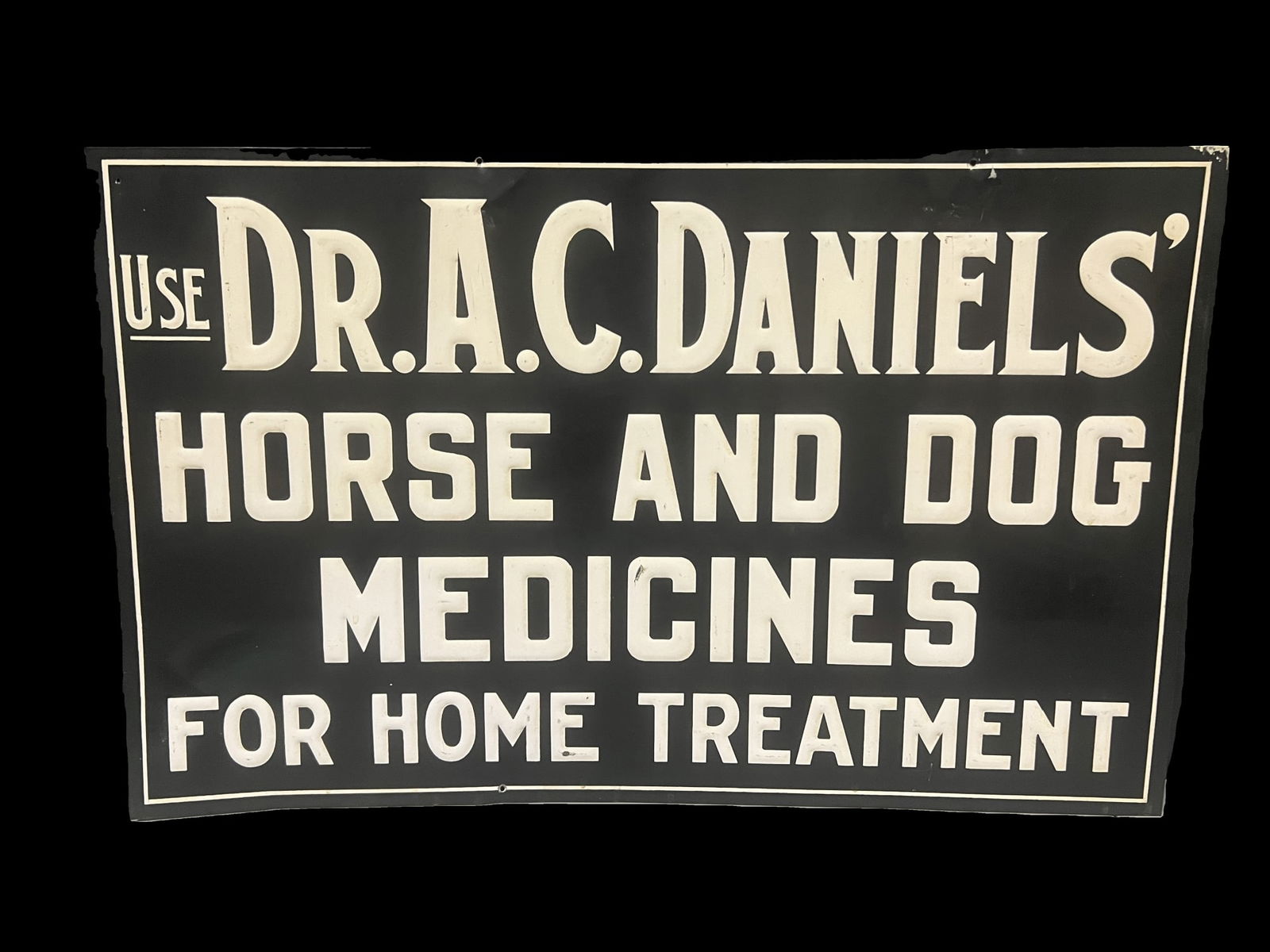 Dr Daniels Horse Dog medicines tin metal sign (1 of 1)