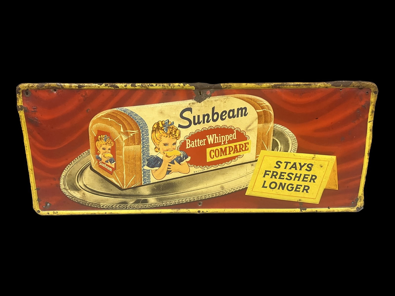 Sunbeam better shipped bread tin metal sign (1 of 1)