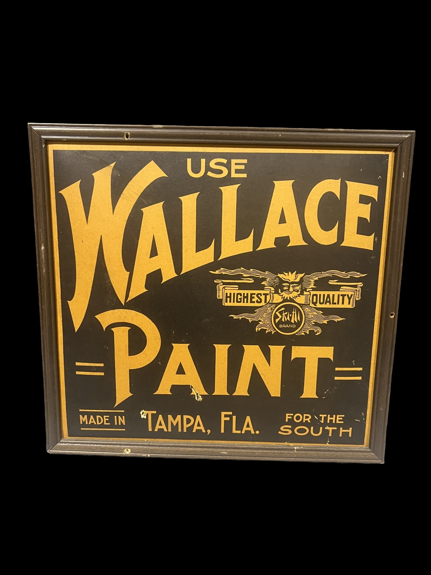 Use Wallace paint tamp Florida cardboard sign: Has holes present, otherwise presents well. 15" H x 14" W.