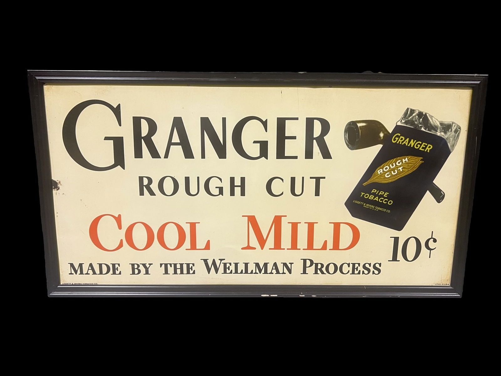 Granger rough cut cool mild tobacco cigarette tin metal sign (1 of 1)