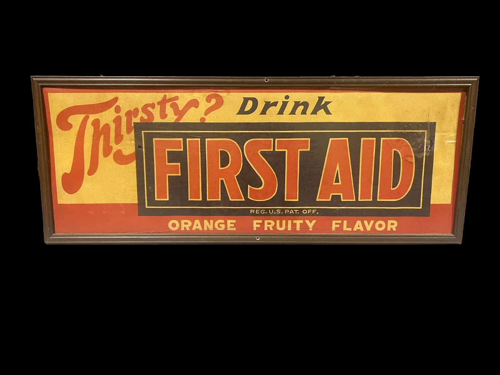 First Aid Thirsty drink soda cardboard sign (1 of 1)