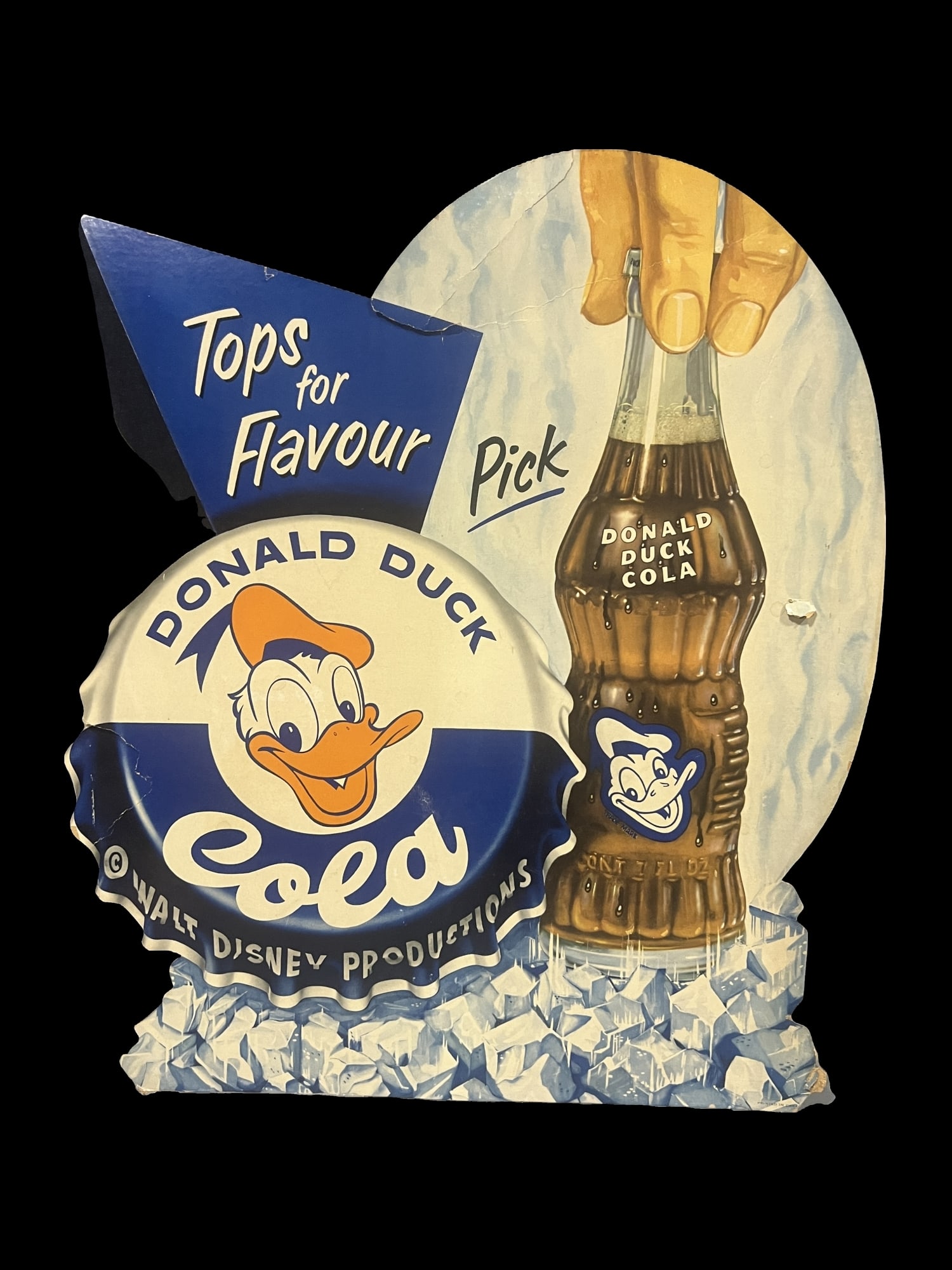 Donald Duck cola cardboard display sign (1 of 1)