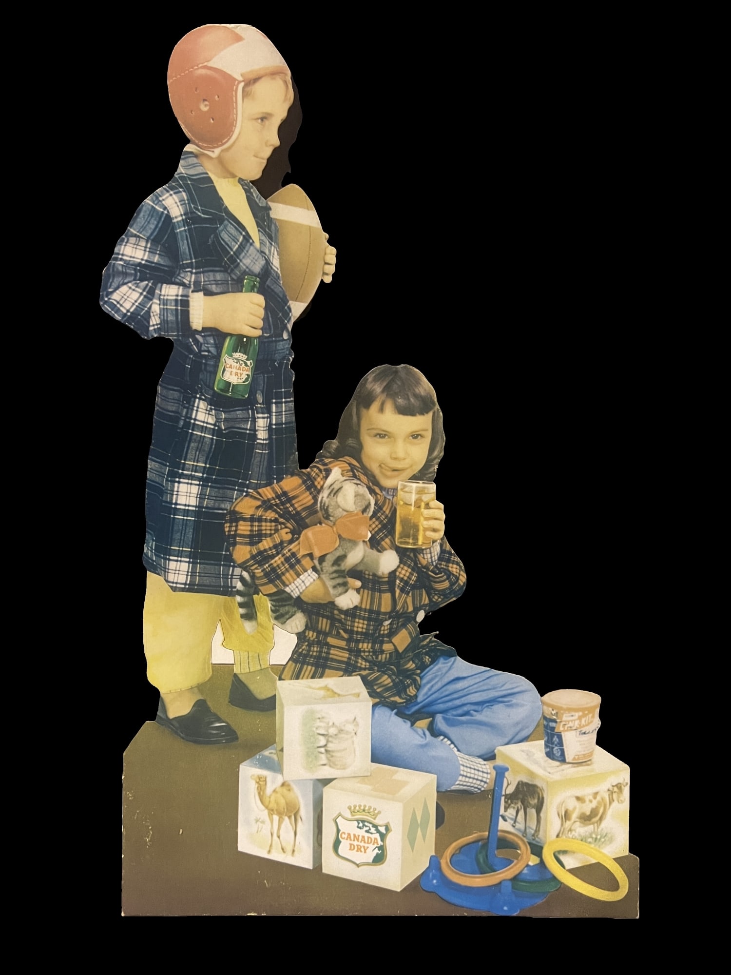 Canada Dry soda cardboard display: Great graphics for a cardboard piece. 35" H x 21" W.