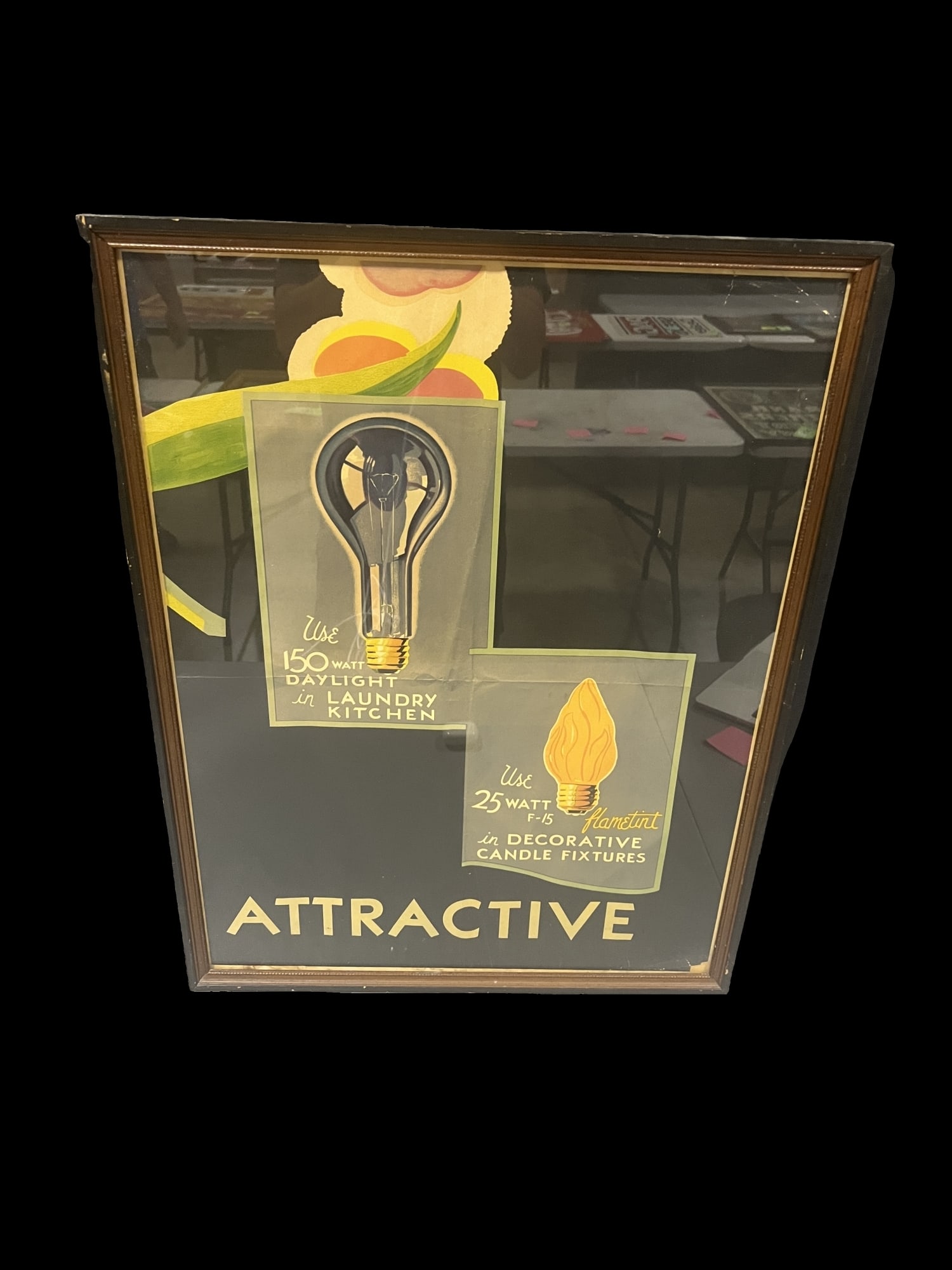GE attractive 150 watt daylight lamp framed poster (1 of 1)