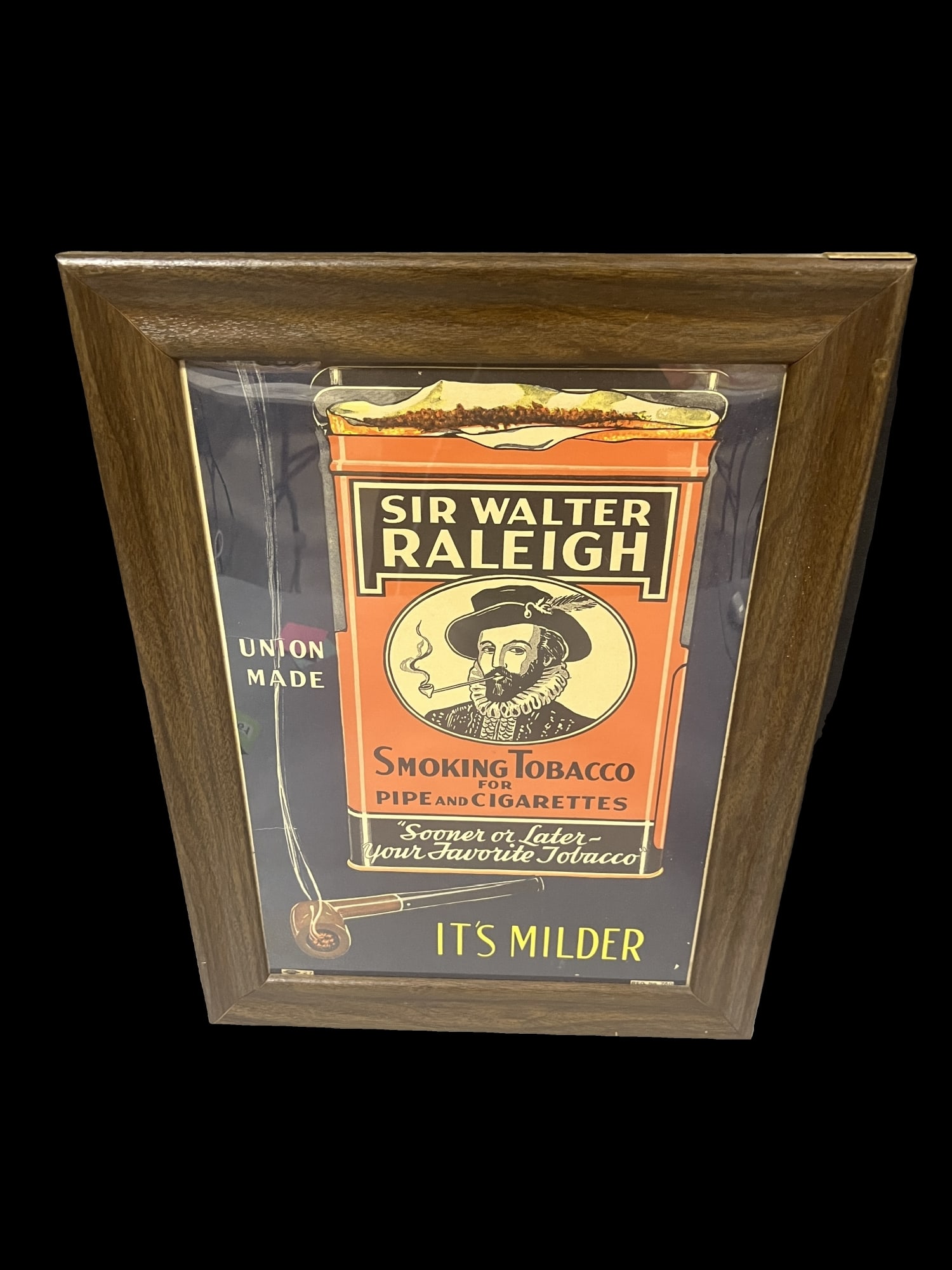 Sir Walter Raleigh smoking tobacco cigarettes framed sign (1 of 1)