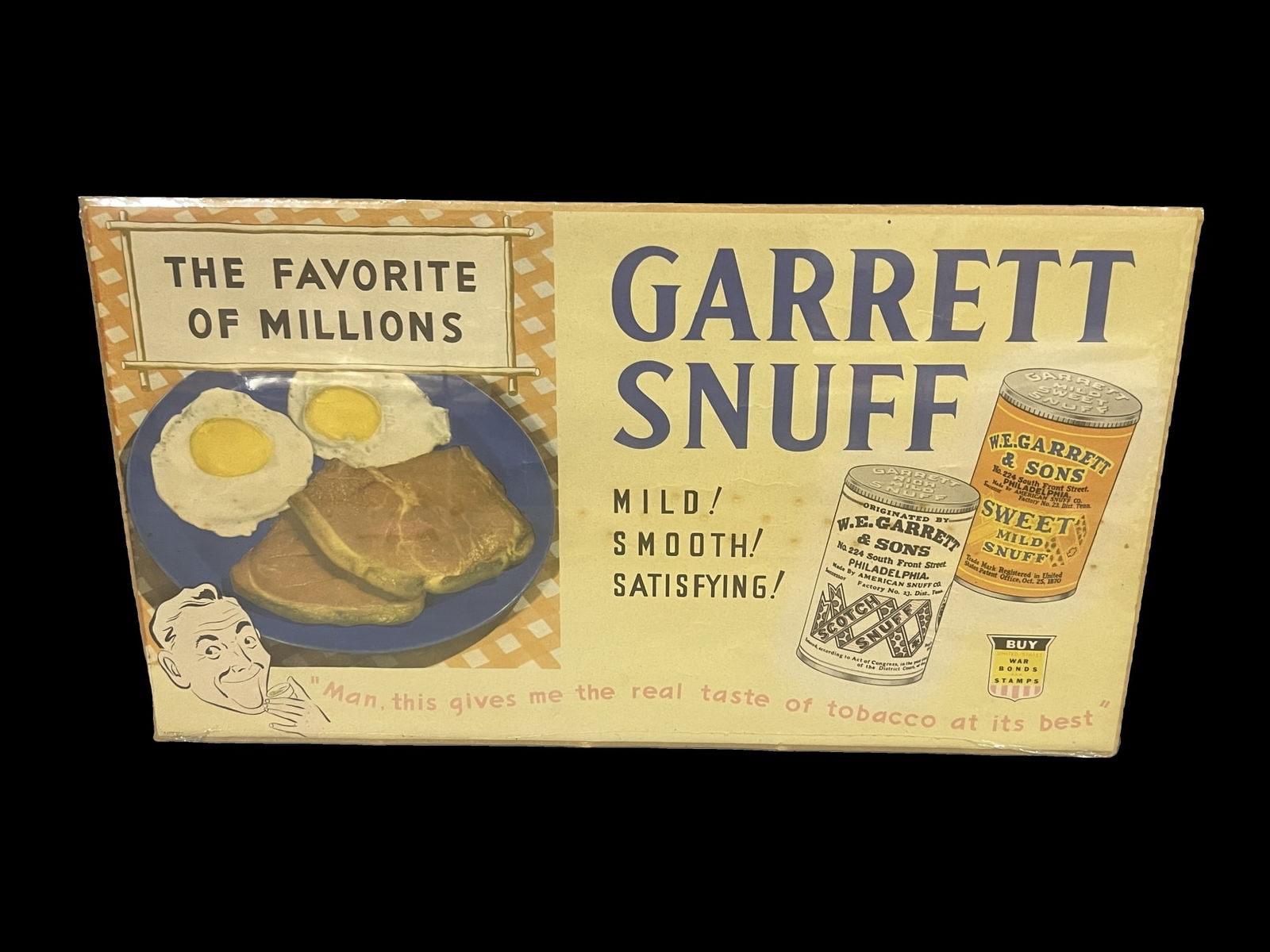 Garrett Snuff tobacco cigar cigarette sign (1 of 1)