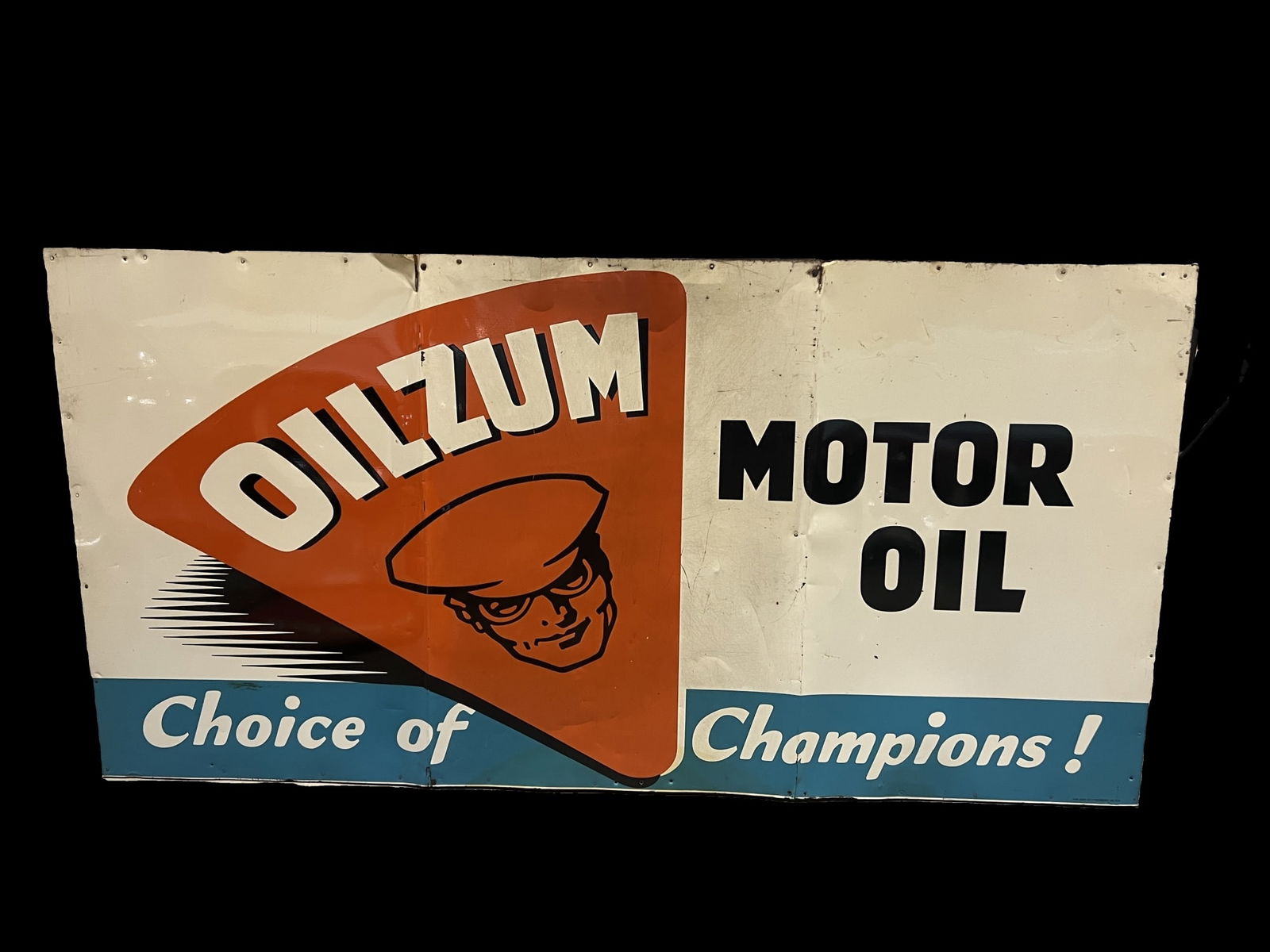 Huge Oilzum motor oil choice of champion tin metal sign (1 of 1)