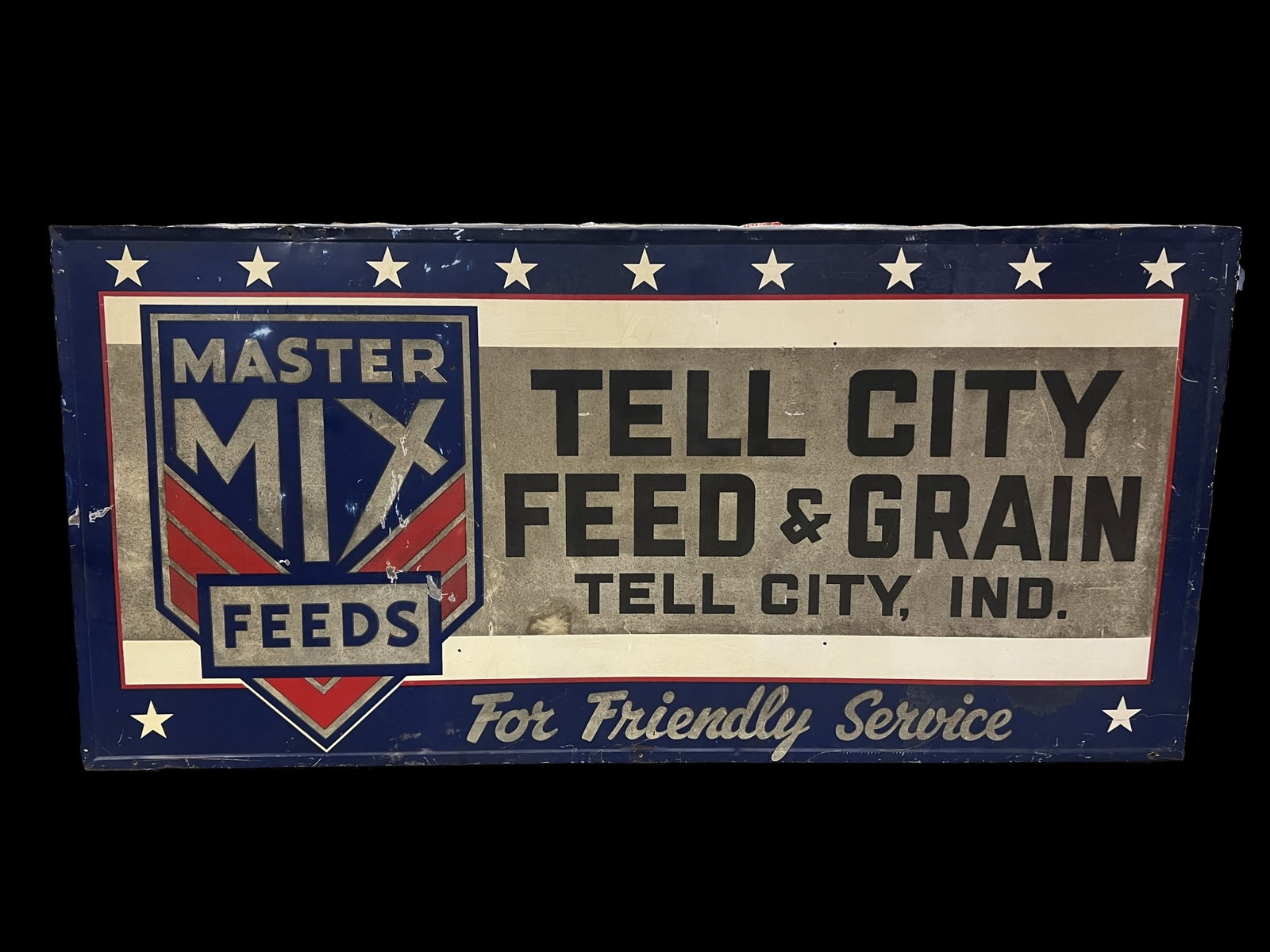Huge Rare Master Mix Feeds reflective farming tin metal sign (1 of 1)