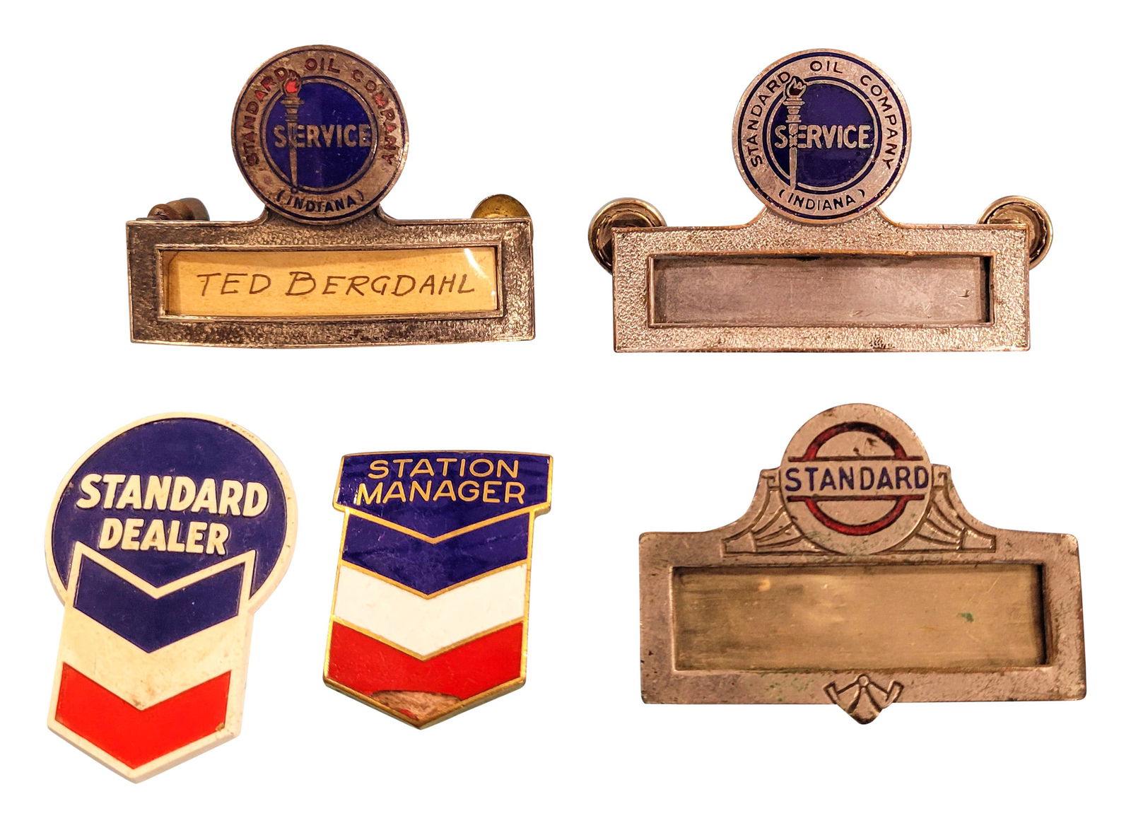 Standard Oil Company Service Station Attendant Name Badges (1 of 2)